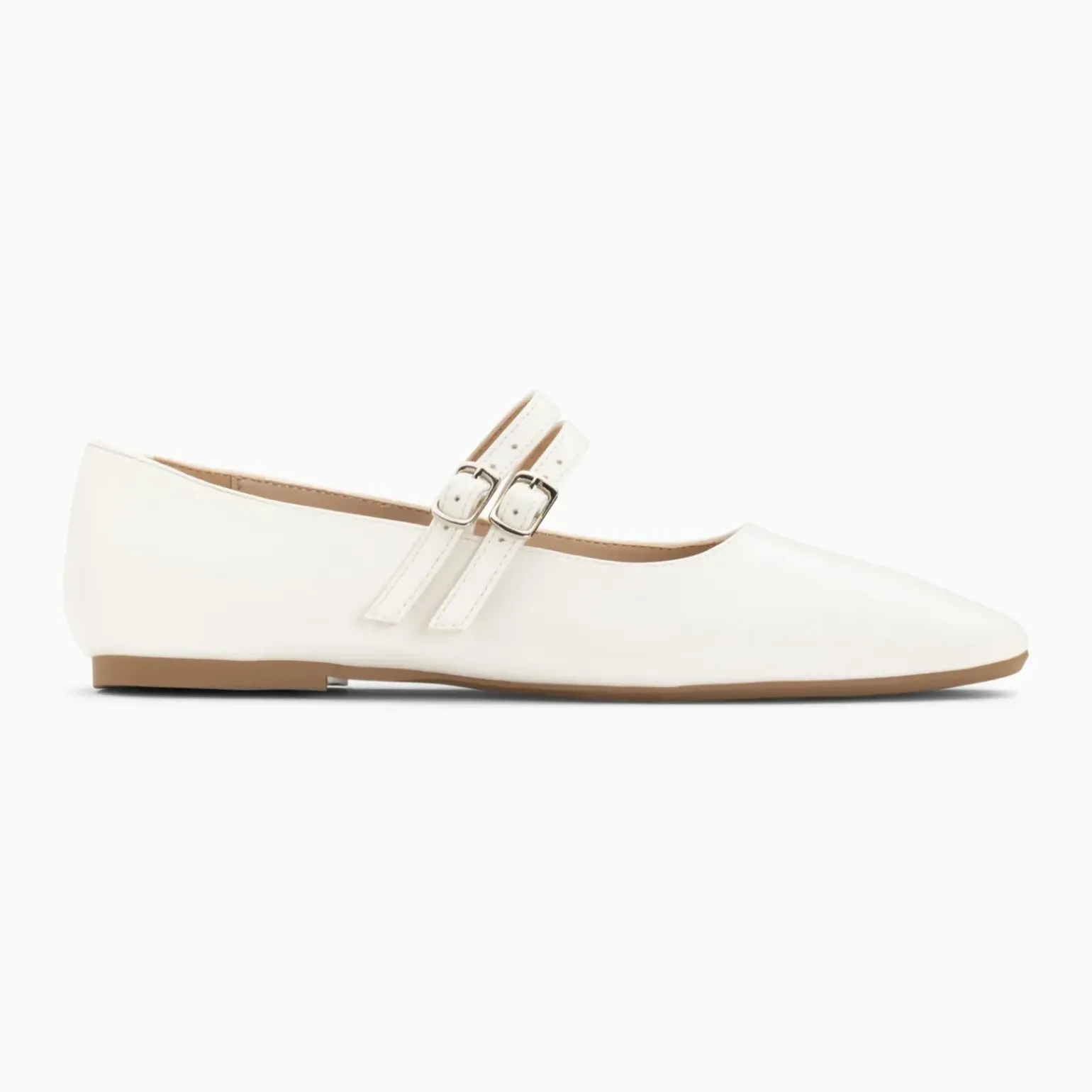 Ballerines Luce blanches à doubles brides