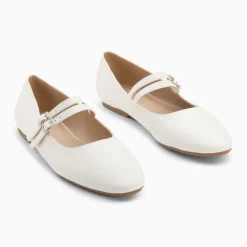 Ballerines Luce blanches à doubles brides