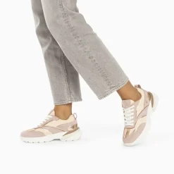 Baskets Alexane lilas et rose gold à semelle épaisse