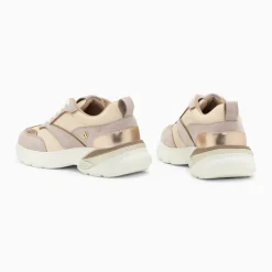 Baskets Alexane lilas et rose gold à semelle épaisse