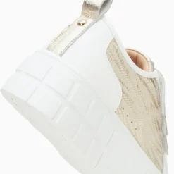 Baskets Bridget beige et or zébré à plateforme