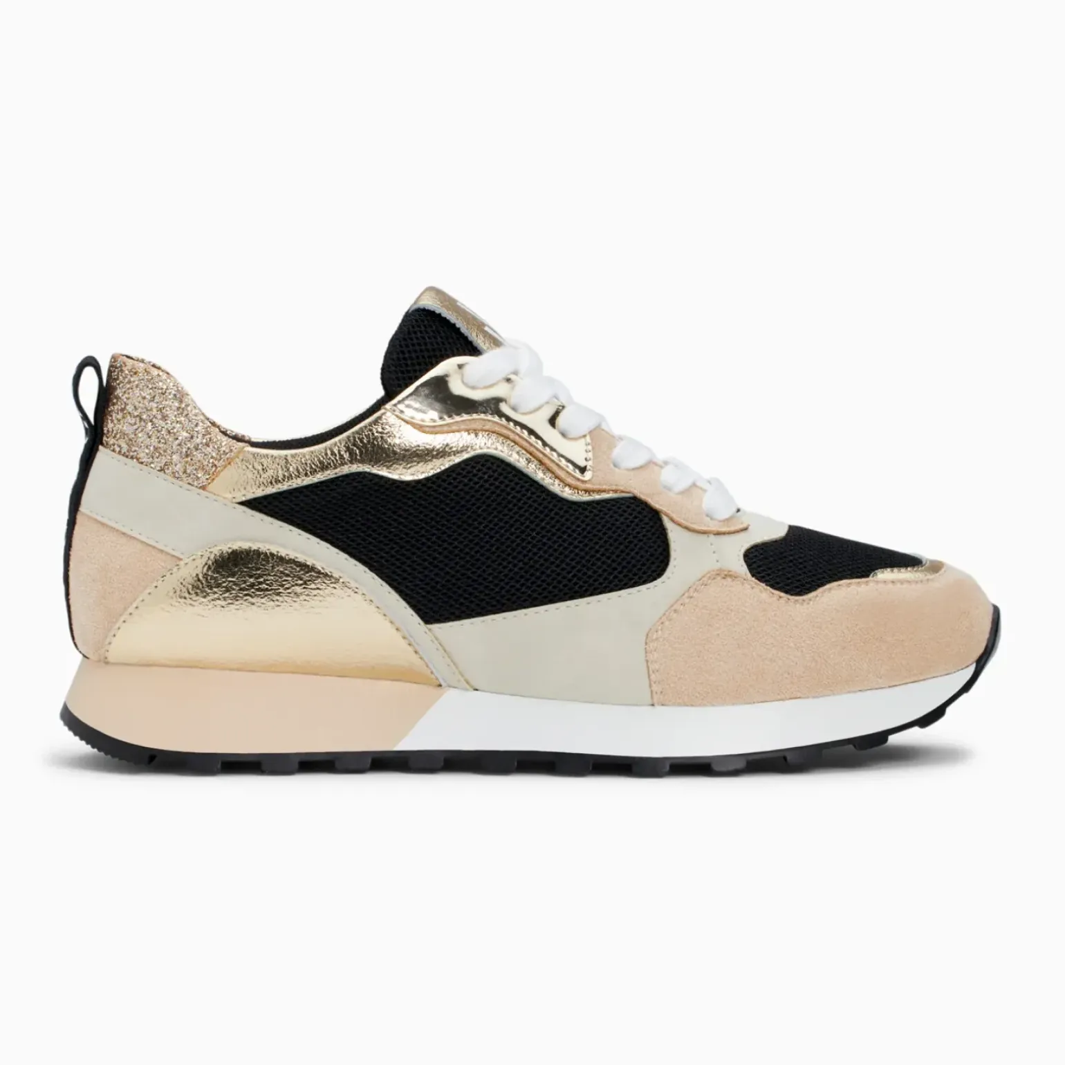 Baskets Bérénice noir et beige à semelle running