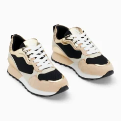 Baskets Bérénice noir et beige à semelle running