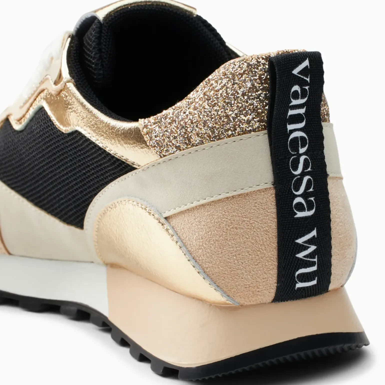 Baskets Bérénice noir et beige à semelle running