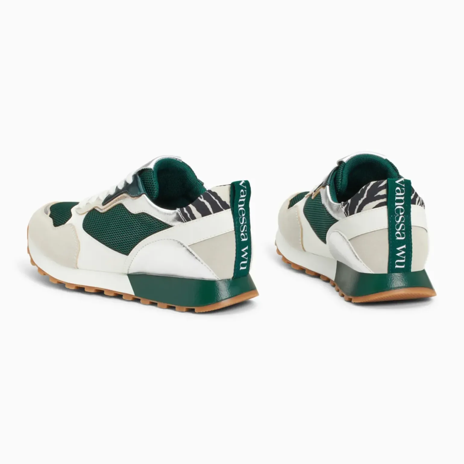 Baskets Bérénice vert et gris à semelle running
