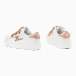 Baskets éclair Bonnie blanc et rose gold à scratchs