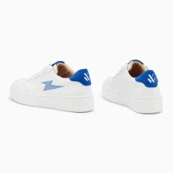 Baskets éclair Carolane blanc et bleu à lacets