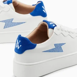 Baskets éclair Carolane blanc et bleu à lacets