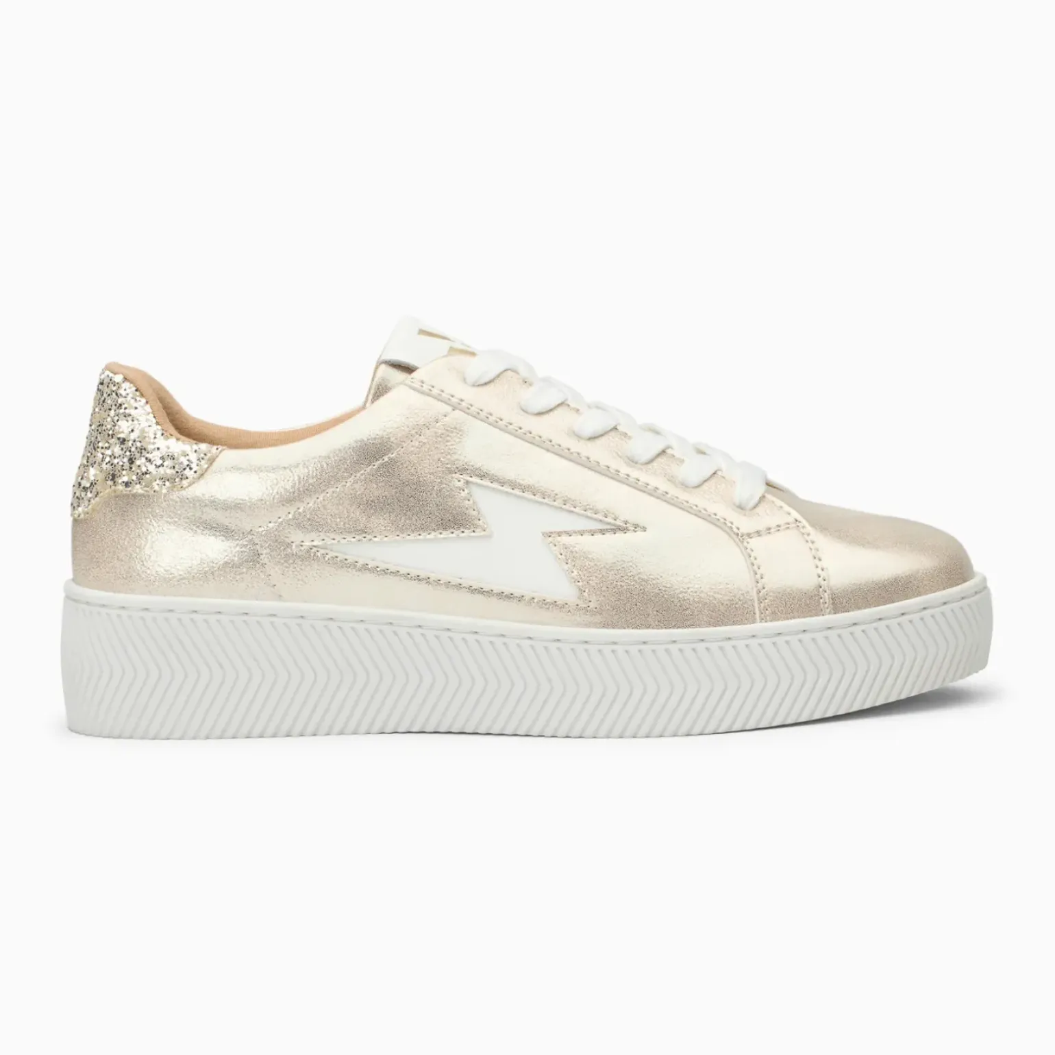 Baskets éclair Elodie champagne à lacets