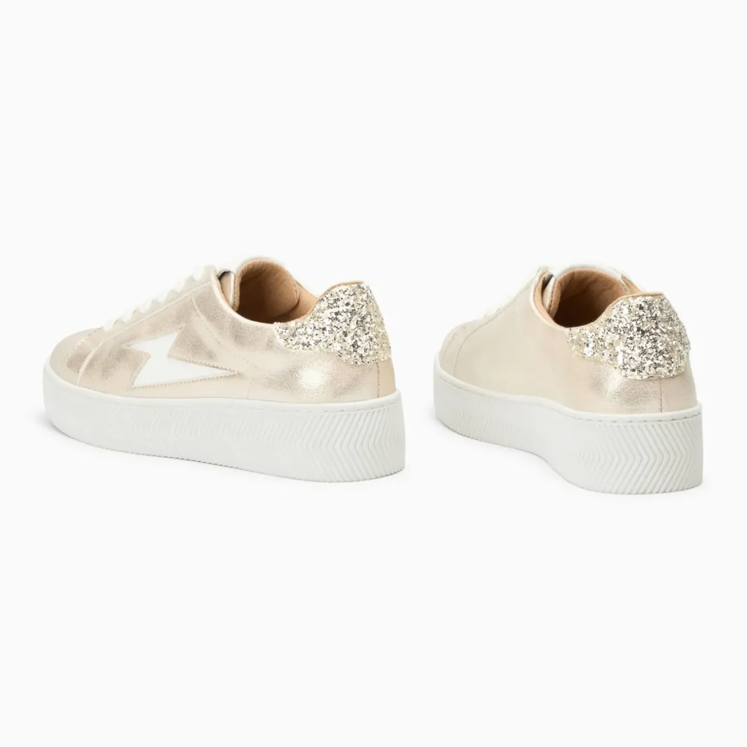 Baskets éclair Elodie champagne à lacets