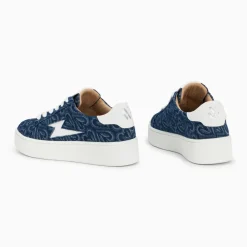 Baskets éclair Enola denim coeur à lacets
