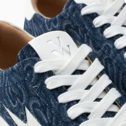 Baskets éclair Enola denim coeur à lacets