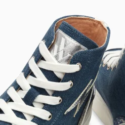 Baskets éclair Laure montantes denim et argent