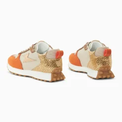 Baskets éclair Lunelle beige et orange à semelle running