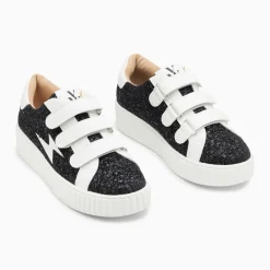 Baskets éclair Marielle à paillettes noires