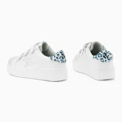 Baskets éclair Opaline blanc et bleu à scratchs