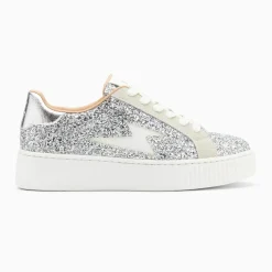 Baskets éclair Pearl à paillettes argent