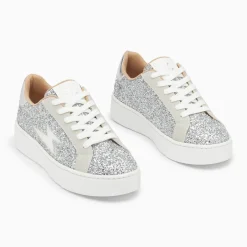 Baskets éclair Pearl à paillettes argent