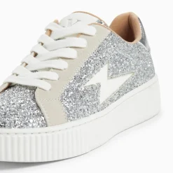 Baskets éclair Pearl à paillettes argent
