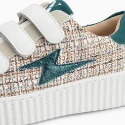 Baskets éclair Thiem en tweed multicolore à scratchs