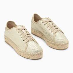 Baskets espadrilles Kourtney or imprimé zèbre à lacets