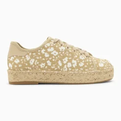 Baskets espadrilles Kourtney sable et blanc à motif liberty