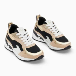 Baskets flamme Juliette noir et beige