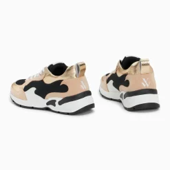 Baskets flamme Juliette noir et beige