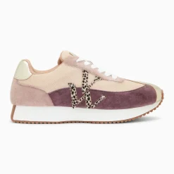 Baskets monogramme Adelie violet et beige à semelle running