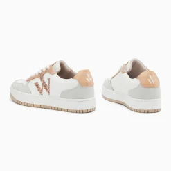 Baskets monogramme Calie blanc et rose gold