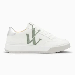 Baskets monogramme Candice blanc et vert