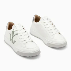 Baskets monogramme Candice blanc et vert