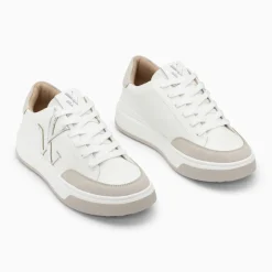 Baskets monogramme Candice blanc et gris