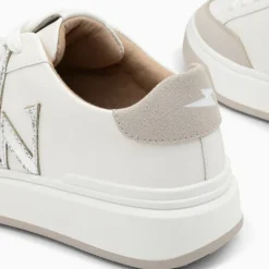 Baskets monogramme Candice blanc et gris