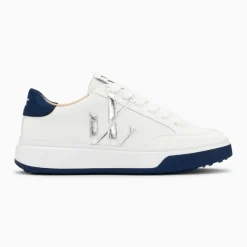 Baskets monogramme Candice blanc et bleu