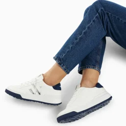 Baskets monogramme Candice blanc et bleu