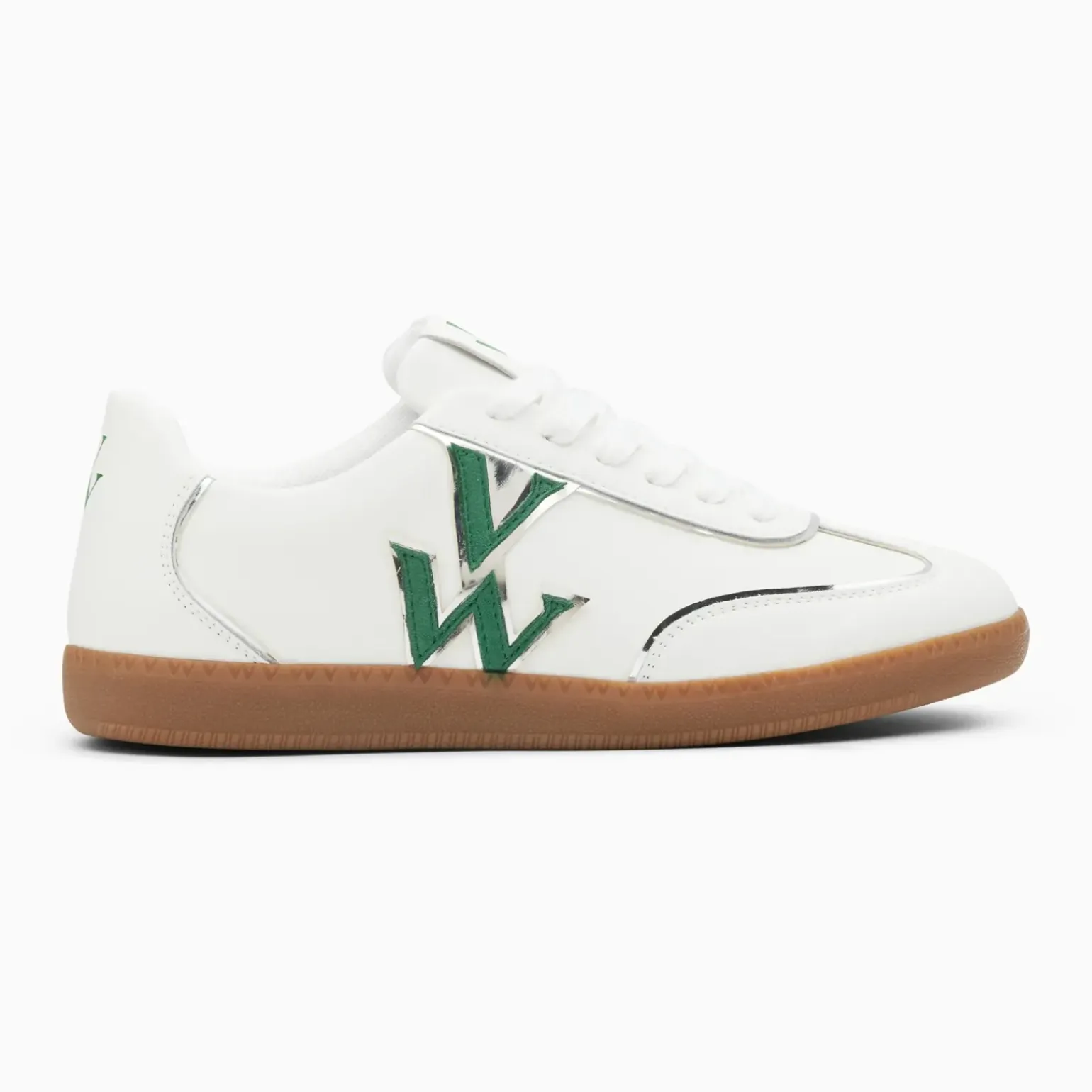 Baskets monogramme Charlize blanc et vert à semelle rétro