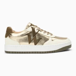 Baskets monogramme Cidem or et kaki