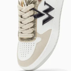 Baskets monogramme Esmée blanc et beige clair
