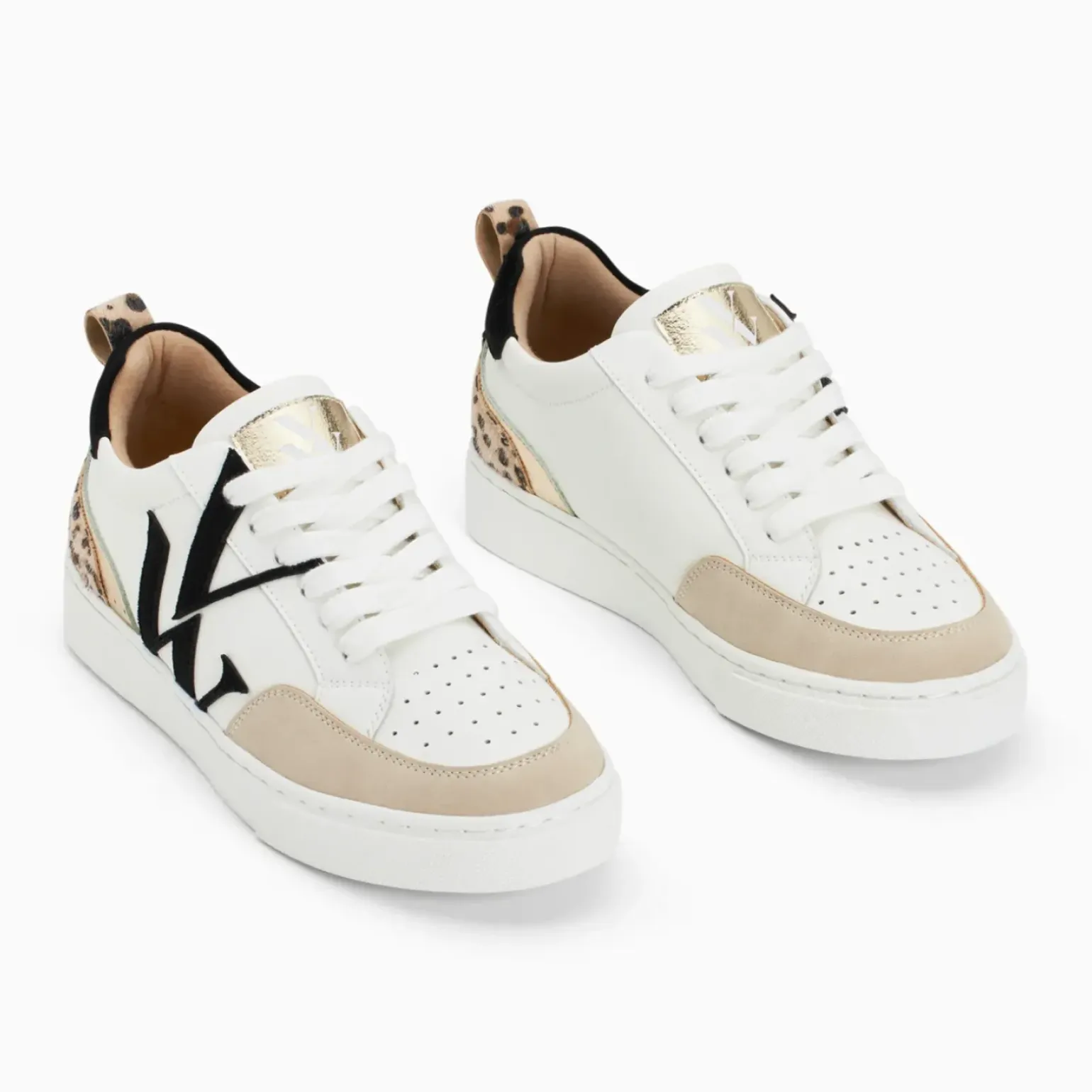 Baskets monogramme Luna blanc et noir