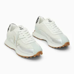 Baskets monogramme Mona blanc et bleu à semelle running