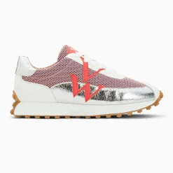 Baskets monogramme Mona rose et argent à semelle running