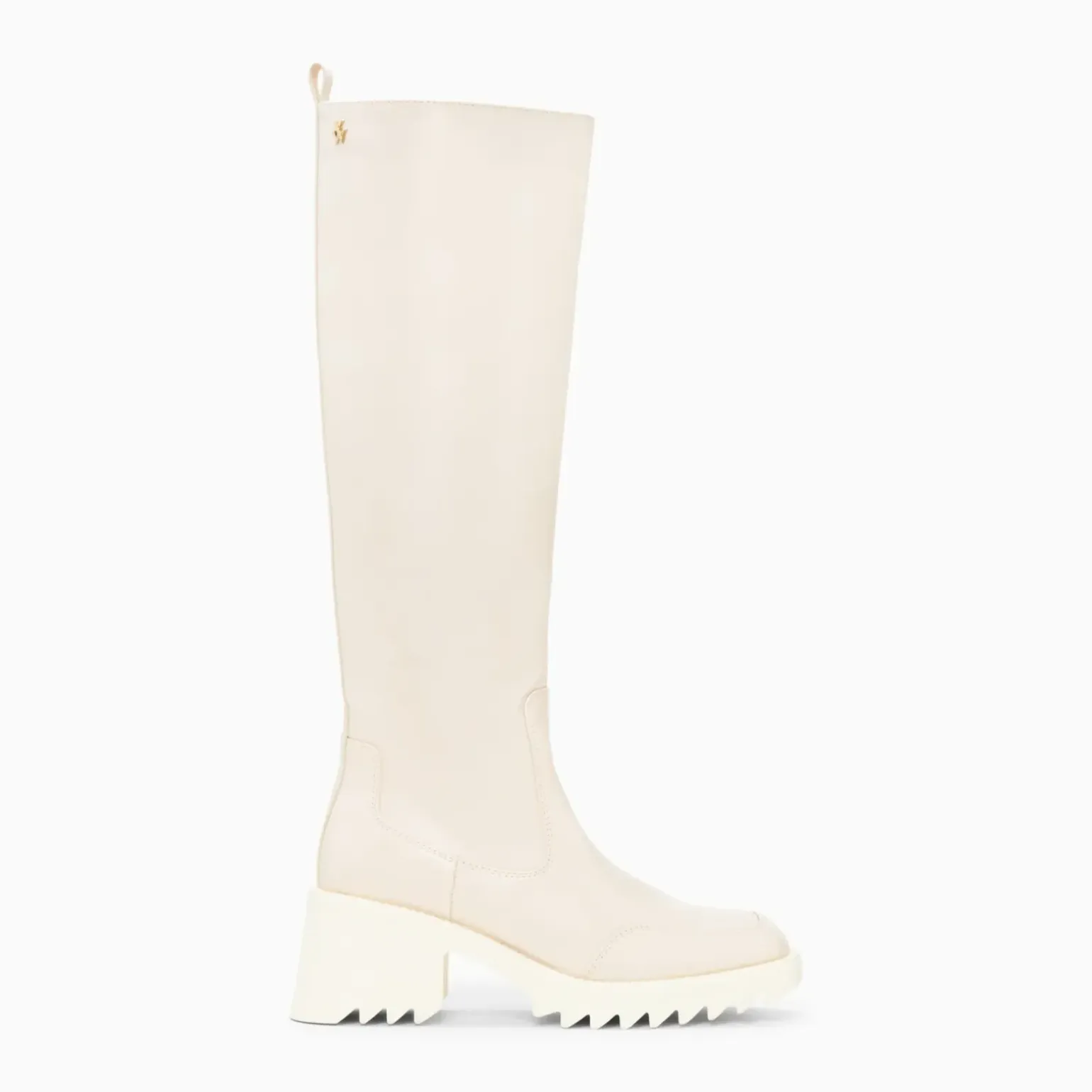Bottes de pluie Solaine beiges à talon cranté