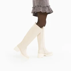 Bottes de pluie Solaine beiges à talon cranté