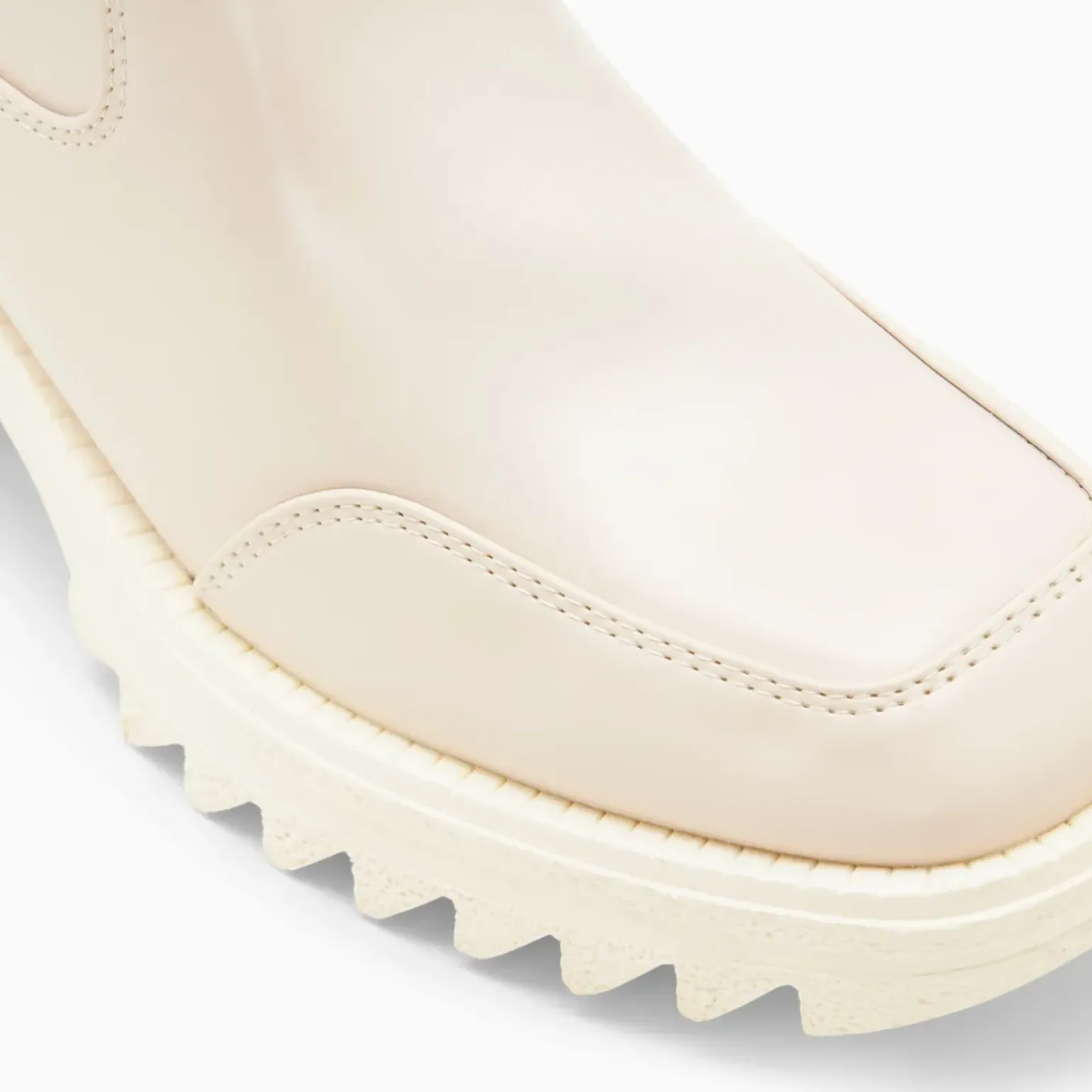 Bottes de pluie Solaine beiges à talon cranté