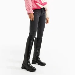 Bottes de pluie Solaine noires à talon cranté