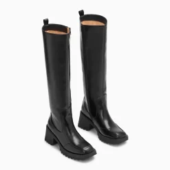 Bottes de pluie Solaine noires à talon cranté