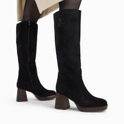 Bottes Lamia noires à talon bois