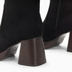 Bottes Lamia noires à talon bois