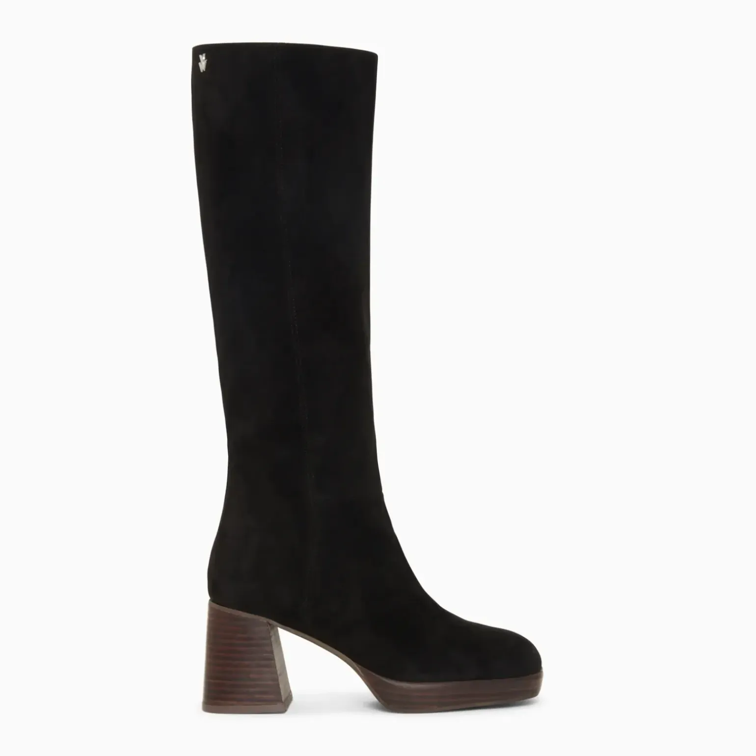 Bottes Nia noires à talon bois